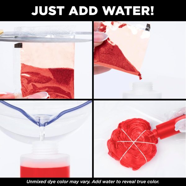 Tulip One-Step Tie-Dye Kit , 3 Fabric Dye Refill Packs, Packs, Red tulip