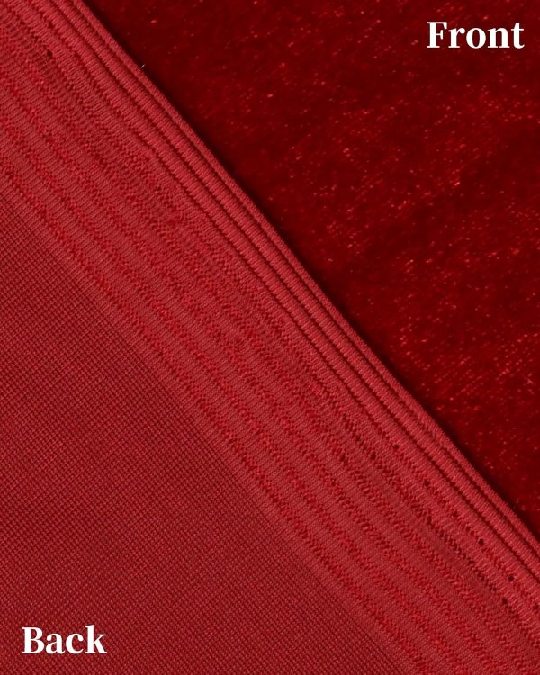HOTGODEN Stretch Velvet Fabric by The Yard: Red 63" Wide 2 Yards 95% Polyester 5% Spandex Velvet Fabric for DIY Sewing, Upholstery, Apparel, Costume, Craft-1