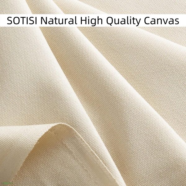 Canvas Fabric, Premium 10oz Natural Cotton Duck Canvas Fabric 62'' Wide for Arts & Crafts, Backings, Covers,1Yd (60 x 36 inchs)-1