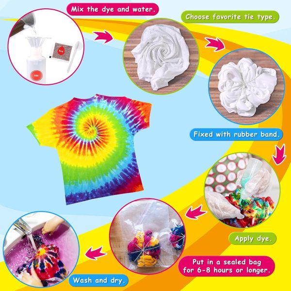 Tie Dye Kit for Kids Adults - Arts and Crafts Toy for Girls & Boys Ages 6-12 - Fabric Tye Dye Craft Kits 20 Colours, Birthday Christmas Gifts for Kids 3 4 5 6 7 8 9 10+ tiermaker