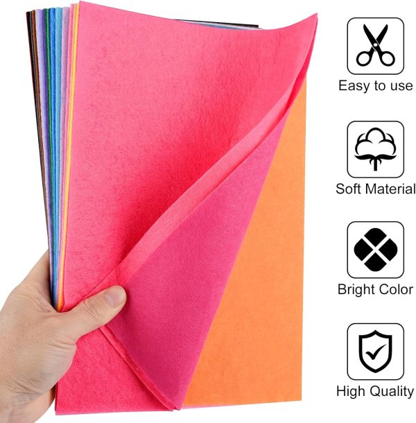 20 Pcs Felt Fabric Sheet 8" x 12" Assorted Color Felt Fabric Sheets for Crafts DIY Handcraft Sewing Squares Patchwork Nonwoven-2