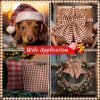 Hahafelt 10 Pcs Christmas Fabric Bundles Vintage 20 x 20 Inch Christmas Plaid Stripe Fat Quarters Holiday Squares Sewing Fabrics Precut Quilting Patchwork for Xmas DIY Handmade Crafting-4