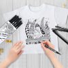 Black Fabric Markers, Dual Tip Fabric Paint Markers, Permanent Fabric Pens for Clothes, T Shirts, Canvas, Bags (6pack)-2