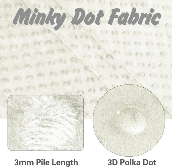 Homiest Minky Dot Fabric by The Yard, 1 Yard x 60 Inch Wide Soft Plush Fabric White Fleece Fabric, Cuddle Minky Fabric for Blanket, Pillow Covers, Clothing Making, Scarf, Beanie, Sewing-1