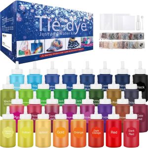Tie Dye Kit 32 Color All-in-one Clothing Dye Kit, Permanent Fabric Dye for Kids, Adults, Large Group Handmade Party Activity, DIY Bright Neon Tye Dye Accessories-0