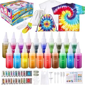 Tie Dye Kit for Kids Adults - Arts and Crafts Toy for Girls & Boys Ages 6-12 - Fabric Tye Dye Craft Kits 20 Colours, Birthday Christmas Gifts for Kids 3 4 5 6 7 8 9 10+-0