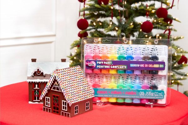 Tulip Puff Paint 20-Color Party Pack, Multi-Surface, Premium Quality, Nontoxic & Waterproof Craft Paint, Permanent on Fabric, Rainbow-2