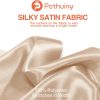 P Pothuiny 60 Inch Wide Beige Satin Fabric by The Yard, Silky Charmeuse Satin Fabric for Bridal Wedding Dress Decor DIY Apparel Crafts, 1 Yard-3