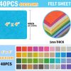 40PCS Felt Fabric Sheets Craft - 4"x 4" Assorted Colors - 1mm Thick Square Nonwoven Felt Fabric for Crafts DIY-1