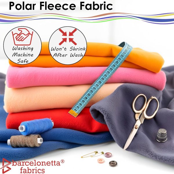 Barcelonetta | Fleece Fabric | Blanket Fabric | 72"X60" | Polar Fleece | Soft, Plush, Anti-Pill | Poncho, Pillow Cover, PJ Pants, Cushion, Liners, Eye Mask (Black, 2 Yards)-3