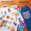 Shuttle Art Fabric Paint, 24 Colors 3D Permanent Paint with Brushes Palette Pen Fabric Sheet Stencils, Glow in The Dark, Glitter, Metallic Colors for Textile Fabric T-shirt Jeans Glass-3