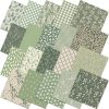HunnmingRe 20 Pcs 10''x10'' Sage Green Quilting Fabric Square Vintage Sage Floral Quiltted Fabric Bundle Retro Green Precuts Printed Patchwork Supplies for Holiday DIY Sewing Craft-0