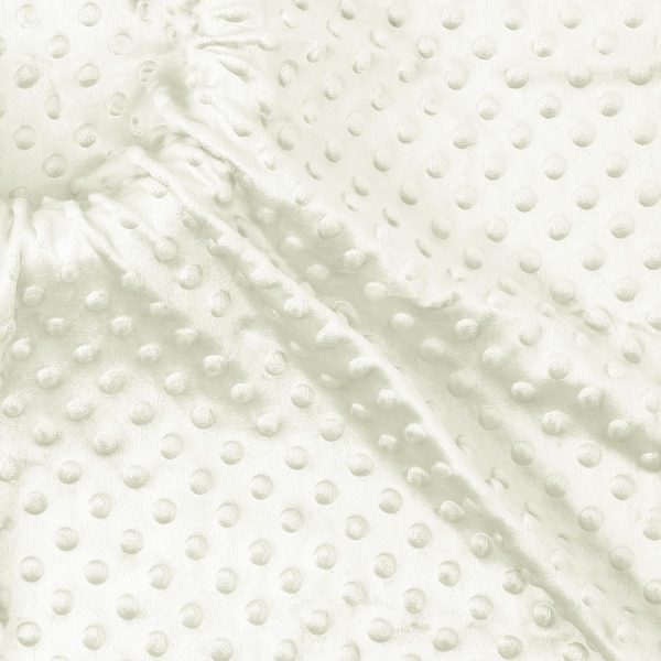 Homiest Minky Dot Fabric by The Yard, 1 Yard x 60 Inch Wide Soft Plush Fabric White Fleece Fabric, Cuddle Minky Fabric for Blanket, Pillow Covers, Clothing Making, Scarf, Beanie, Sewing-0