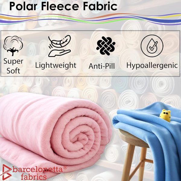 Barcelonetta | Fleece Fabric | Blanket Fabric | 72"X60" | Polar Fleece | Soft, Plush, Anti-Pill | Poncho, Pillow Cover, PJ Pants, Cushion, Liners, Eye Mask (Black, 2 Yards)-1