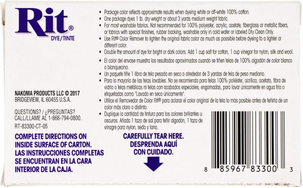 All Purpose Concentrated Rit Dye Powder Single Pack for Clothing, Décor, and Crafts – Denim Blue-2