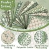 HunnmingRe 20 Pcs 10''x10'' Sage Green Quilting Fabric Square Vintage Sage Floral Quiltted Fabric Bundle Retro Green Precuts Printed Patchwork Supplies for Holiday DIY Sewing Craft-2