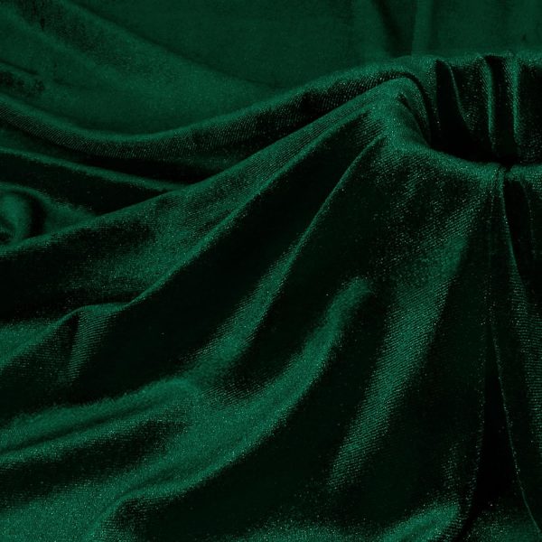 P Pothuiny Dark Green Velvet Fabric by The Yard, 1 Yard x 60 Inch Wide Luxury & Soft Stretchy Velvet Cloth Fabric for Sewing, Apparel, Upholstery - 90% Polyester 10% Spandex-0