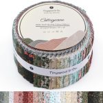 Tinyspool & Co. Jelly Roll Fabric Strips for Quilting, Crafting, and Sewing, 40 Strip Assorted Bundle, Soft Cotton for Blanket, Rug, Upholstery, Home Decor, and Purse Making, Cottagecore-0