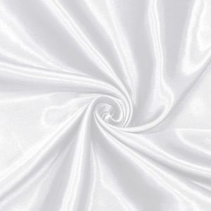 Homiest White Satin Fabric by The Yard, 1 Yard x 58 Inch Charmeuse Satin Fabric Silky & Shiny Cloth Fabric, Smooth Bridal Satin Fabric for Wedding Dress, Clothing Making, DIY Crafts, Sewing-0