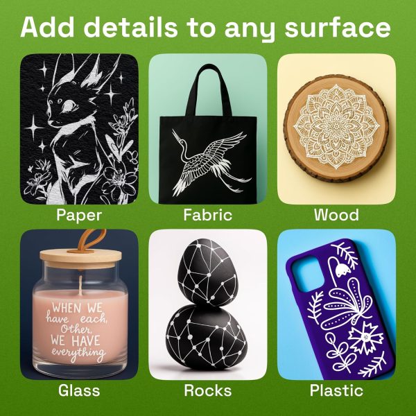 ARTISTRO 2 White Acrylic Paint Markers - 0.7mm Extra Fine-Tip Paint Pens - Perfect for Crafting, Art Projects, & More-2