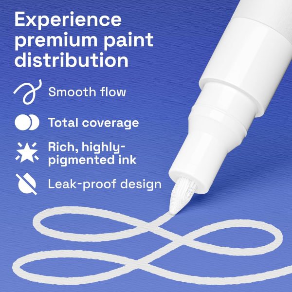 ARTISTRO 2 White Acrylic Paint Markers - 0.7mm Extra Fine-Tip Paint Pens - Perfect for Crafting, Art Projects, & More-3