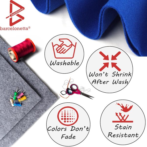 Barcelonetta | Felt Fabric | 72" Wide | 1.6mm Thick | Acrylic & Soft | Felt by The Yard | Felt for DIY Crafts, Projects, Sewing (White, Half Yard)-2