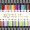 Zenacolor 40 Fabric Markers Pens Set - Non Toxic, Indelible and Permanent Fabric Paint - Fine Point Tip Textile Marker Pen-1