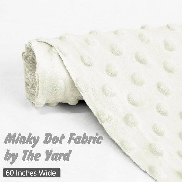 Homiest Minky Dot Fabric by The Yard, 1 Yard x 60 Inch Wide Soft Plush Fabric White Fleece Fabric, Cuddle Minky Fabric for Blanket, Pillow Covers, Clothing Making, Scarf, Beanie, Sewing-3