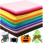 Reginary 120 Pcs 12 x 8 Inch Felt Sheets for Craft 40 Assorted Color Christmas Felt Squares Stiff Paper for Xmas Valentines School DIY Craft Sewing Patchwork (Classic)-0