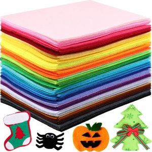 Reginary 120 Pcs 12 x 8 Inch Felt Sheets for Craft 40 Assorted Color Christmas Felt Squares Stiff Paper for Xmas Valentines School DIY Craft Sewing Patchwork (Classic)-0