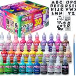 Puffy Bulk Buy Paint 30 pack Premium Quality Nontoxic 3D Paint Set. Safe for Kids, Great for School Projects, Permanent on Fabric, Canvas, Wood, Glass, and More Craft Surfaces-0