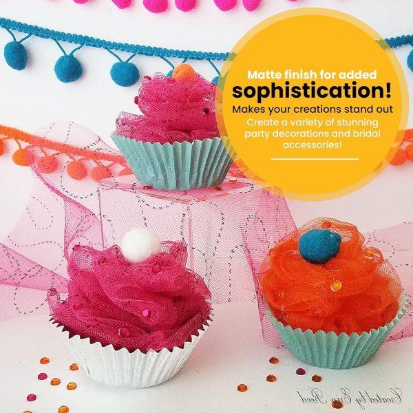 Expo International Decorative Matte Tulle, Roll/Spool of 6” X 100 Yards, Lightweight Polyester Tulle Fabric for Tutus, Costumes, and Party Decorations, Washable, Easy-to-Use, Red-4