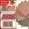 Hahafelt 10 Pcs Christmas Fabric Bundles Vintage 20 x 20 Inch Christmas Plaid Stripe Fat Quarters Holiday Squares Sewing Fabrics Precut Quilting Patchwork for Xmas DIY Handmade Crafting-2