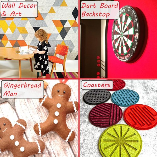 Barcelonetta | Felt Fabric | 72" Wide | 1.6mm Thick | Acrylic & Soft | Felt by The Yard | Felt for DIY Crafts, Projects, Sewing (White, Half Yard)-4