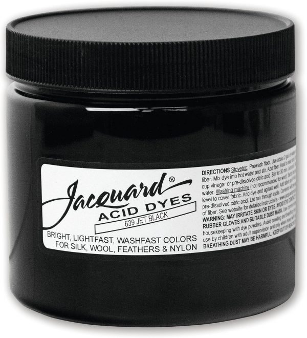 Jacquard Acid Dye - Jet Black - 8 Oz Net Wt - Acid Dye for Wool - Silk - Feathers - and Nylons - Brilliant Colorfast and Highly Concentrated jetbrains mono
